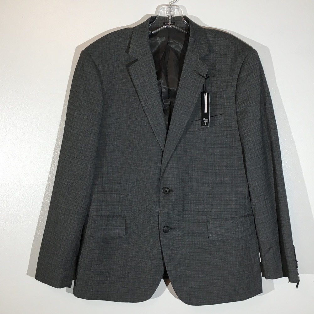 JF J.Ferrar Gray Checked Suit Coat/Jacket - 42S